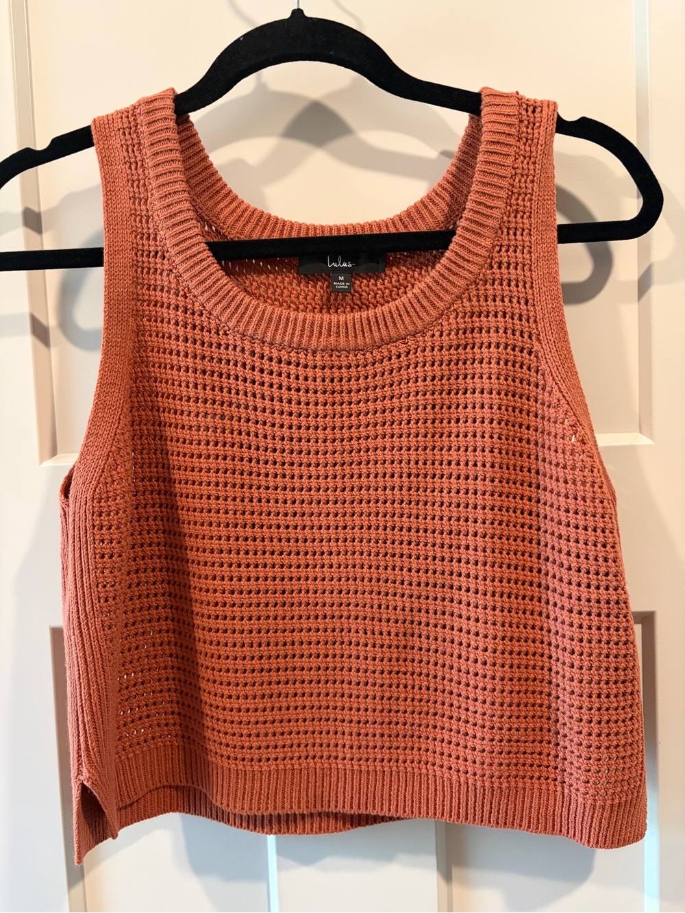 Lulu's Open-Knit Sleeveless Tank - Terracotta